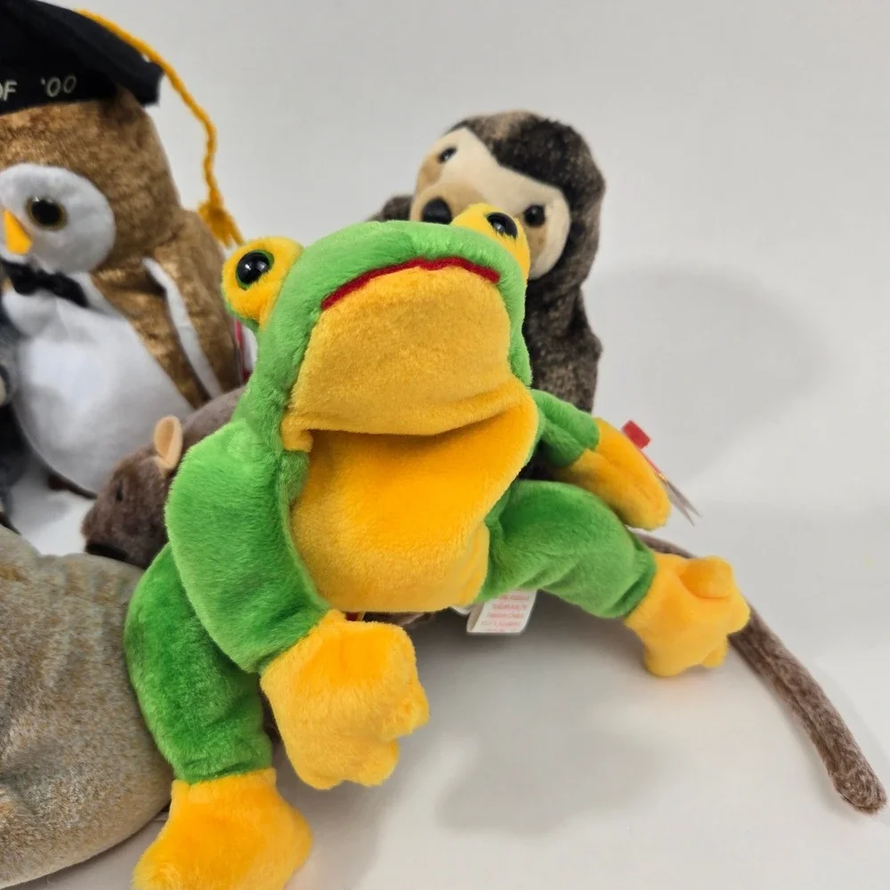 Ty Beanie Babies Lot of 7 Wise Owl Mel Koala Goatee Canyon Smoochy Slowpoke Plus
